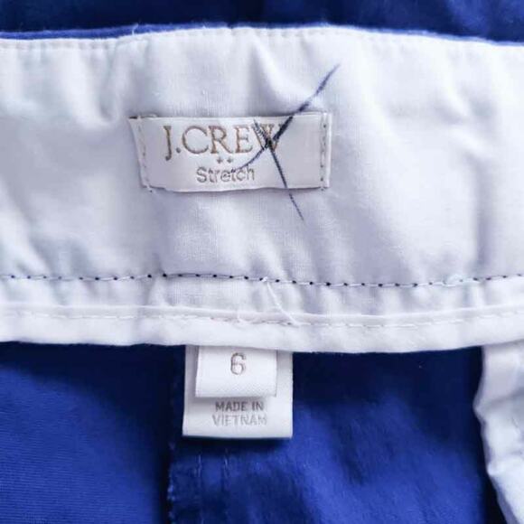 Womens J. Crew Fact Nautical Stretch Shorts Navy 6 Flat Front Cotton Blue Short - Picture 4 of 4